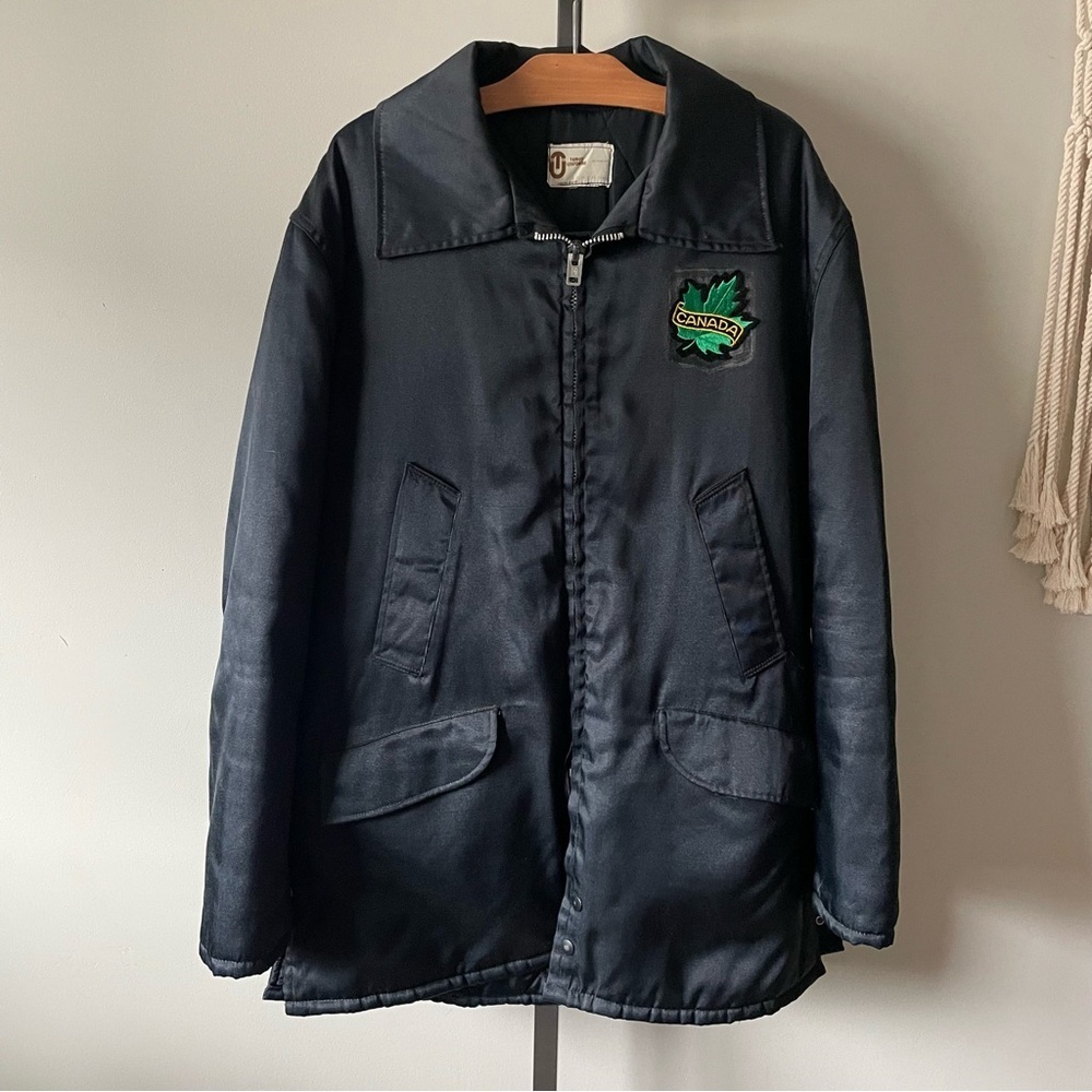 Vintage Temco Uniforms Quilted Work Jacket Longline Bomber Canada Patch Rare
